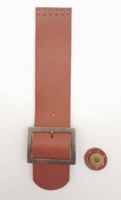 Angel Çanta Aksesuar 25x5 cm Taba Renk Gerçek Deri Düz Çanta Kapağı Antik Metalli - 1