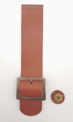 Angel Çanta Aksesuar 25x5 cm Taba Renk Gerçek Deri Düz Çanta Kapağı Antik Metalli - Angel Çanta Aksesuar