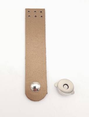 Angel Çanta Aksesuar Bakır Renk Tek Kat Suni Deri Kapak 10.5x2.5 cm Gümüş Metal - 1