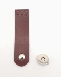 Angel Çanta Aksesuar Bordo Renk Tek Kat Suni Deri Kapak 10.5x2.5 cm Gümüş Metal - Angel Çanta Aksesuar