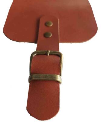 Angel Çanta Aksesuar Gerçek Deri 21x12 cm Taba Renk Çanta Kapağı Antik Metalli - 3