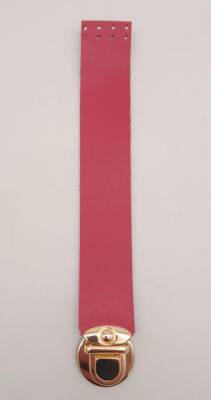 Angel Çanta Aksesuar Fuşya 20x3 Cm Tek Kat Suni Deri Kapak Light Gold Metal - 1