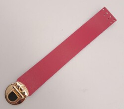 Angel Çanta Aksesuar Fuşya 20x3 Cm Tek Kat Suni Deri Kapak Light Gold Metal - 3