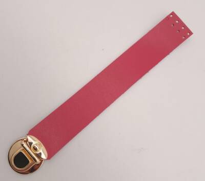 Angel Çanta Aksesuar Fuşya 20x3 Cm Tek Kat Suni Deri Kapak Light Gold Metal - 3