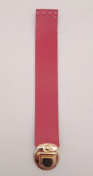 Angel Çanta Aksesuar Fuşya 20x3 Cm Tek Kat Suni Deri Kapak Light Gold Metal - Angel Çanta Aksesuar