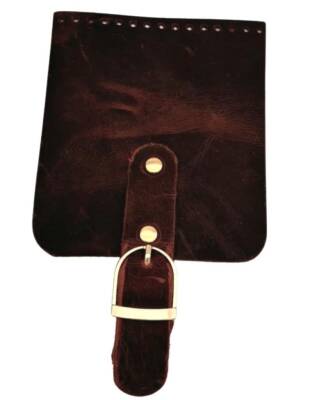 Angel Çanta Aksesuar Gerçek Deri 21x12 cm Hardal Sarı Crazy Renk Çanta Kapağı Light Gold Metalli - 1