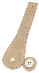 Angel Çanta Aksesuar Gerçek Deri Armut Model Kapak Bej Light Gold Metalli - Angel Çanta Aksesuar