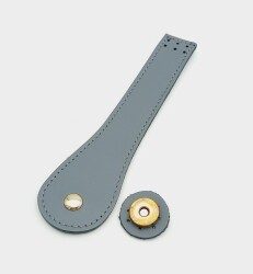 Angel Çanta Aksesuar Gerçek Deri Armut Model Kapak Gri Light Gold Metalli - Angel Çanta Aksesuar