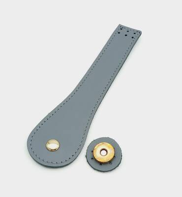 Angel Çanta Aksesuar Gerçek Deri Armut Model Kapak Gri Light Gold Metalli - 1