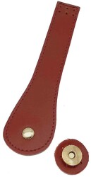 Angel Çanta Aksesuar Gerçek Deri Armut Model Kapak Kırmızı Light Gold Metalli - Angel Çanta Aksesuar