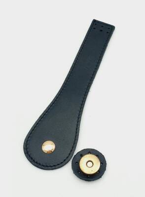 Angel Çanta Aksesuar Gerçek Deri Armut Model Kapak Siyah Light Gold Metalli - 1