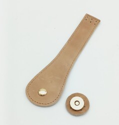 Angel Çanta Aksesuar Gerçek Deri Armut Model Kapak Vizon Light Gold Metalli - Angel Çanta Aksesuar