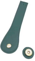 Angel Çanta Aksesuar Gerçek Deri Armut Model Kapak Yeşil Light Gold Metalli - Angel Çanta Aksesuar