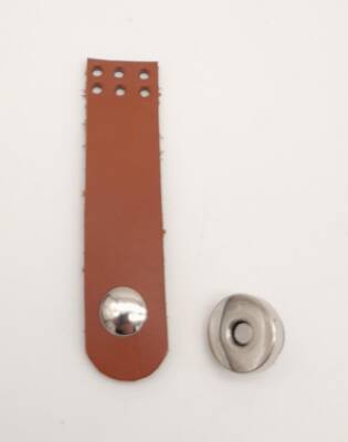 Angel Çanta Aksesuar Gerçek Deri Taba Renk Mini Kapak 8X2 Cm Gümüş Metalli - 1