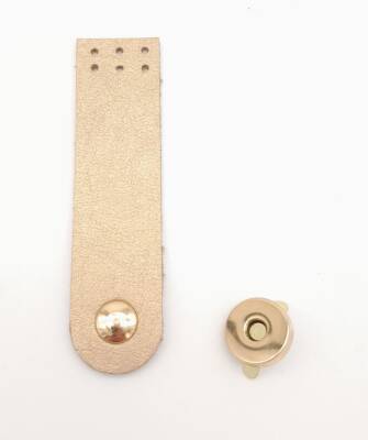 Angel Çanta Aksesuar Gold Renk Tek Kat Suni Deri Kapak 10.5x2.5 cm Light Gold Metal - 1