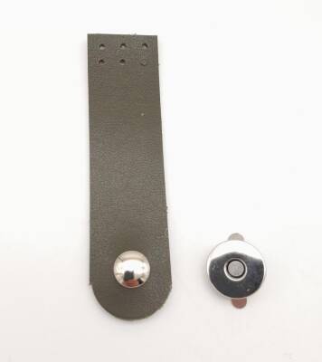 Angel Çanta Aksesuar Haki Renk Tek Kat Suni Deri Kapak 10.5x2.5 cm Gümüş Metal - 1