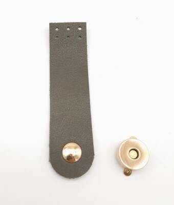 Angel Çanta Aksesuar Haki Renk Tek Kat Suni Deri Kapak 10.5x2.5 cm Light Gold Metal - 1