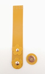 Angel Çanta Aksesuar Hardal Renk 18x3 Cm Tek Kat Suni Deri Kapak Light Gold Metal - Angel Çanta Aksesuar