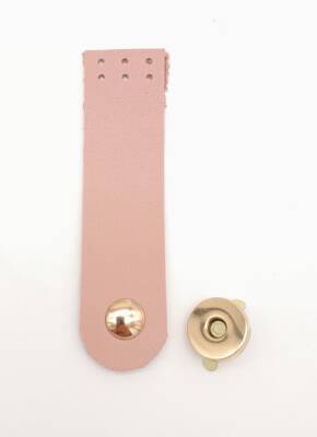 Angel Çanta Aksesuar Pudra Renk Tek Kat Suni Deri Kapak 10.5x2.5 cm Light Gold Metal - 1