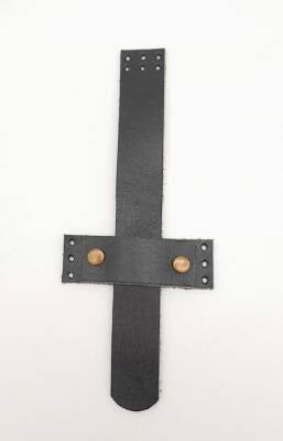 Angel Çanta Aksesuar Siyah Gerçek Deri Kaydırmalı Çanta Kapağı Antik Metalli - 1