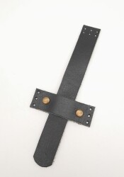 Angel Çanta Aksesuar Siyah Gerçek Deri Kaydırmalı Çanta Kapağı Antik Metalli - 2