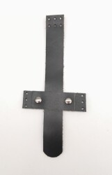 Angel Çanta Aksesuar Siyah Gerçek Deri Kaydırmalı Çanta Kapağı Füme Metalli - Angel Çanta Aksesuar