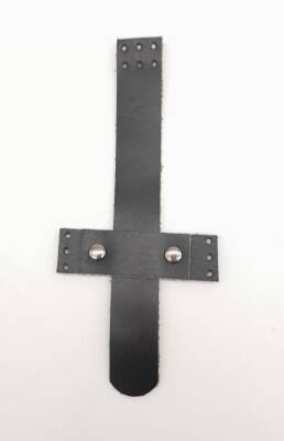 Angel Çanta Aksesuar Siyah Gerçek Deri Kaydırmalı Çanta Kapağı Füme Metalli - 1