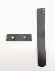 Angel Çanta Aksesuar Siyah Gerçek Deri Kaydırmalı Çanta Kapağı Füme Metalli - 2