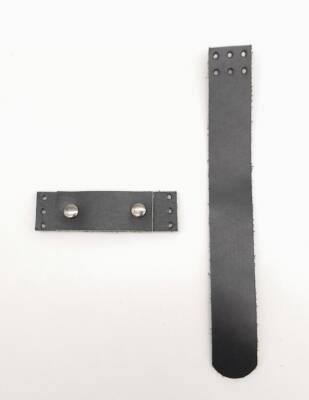 Angel Çanta Aksesuar Siyah Gerçek Deri Kaydırmalı Çanta Kapağı Füme Metalli - 2