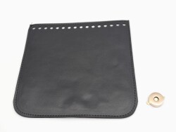 Angel Çanta Aksesuar Siyah Renk Suni Deri 16.5X16 Cm Çanta Kapağı Light Gold Metalli - 2