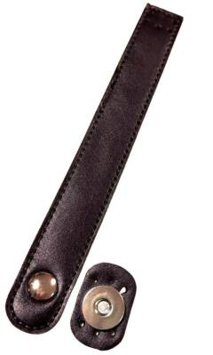 Angel Çanta Aksesuar Suni Deri 18x2.3 cm Çanta Kapağı Koyu Kahve Gümüş Metalli - 1