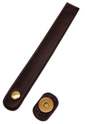 Angel Çanta Aksesuar Suni Deri 18x2.3 cm Çanta Kapağı Koyu Kahve Light Metalli - Angel Çanta Aksesuar