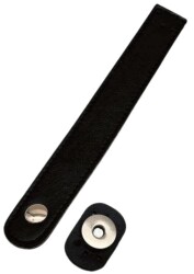 Angel Çanta Aksesuar Suni Deri 18x2.3 cm Çanta Kapağı Siyah Gümüş Metalli - Angel Çanta Aksesuar