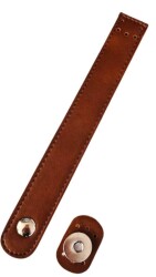 Angel Çanta Aksesuar Suni Deri 18x2.3 cm Çanta Kapağı Taba Gümüş Metalli - Angel Çanta Aksesuar