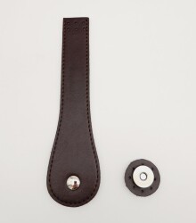 Angel Çanta Aksesuar Suni Deri Armut İstiridye Model Kapak Kahverengi Gümüş Metalli - Angel Çanta Aksesuar