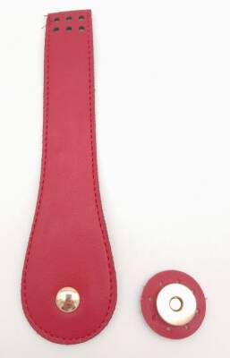 Angel Çanta Aksesuar Suni Deri Armut İstiridye Model Kapak Kırmızı Light Gold Metalli - 1