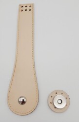 Angel Çanta Aksesuar Suni Deri Armut İstiridye Model Kapak Krem Gümüş Metalli - Angel Çanta Aksesuar