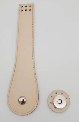 Angel Çanta Aksesuar Suni Deri Armut İstiridye Model Kapak Krem Gümüş Metalli - 1