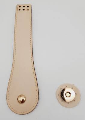 Angel Çanta Aksesuar Suni Deri Armut İstiridye Model Kapak Krem Light Gold Metalli - 1