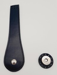 Angel Çanta Aksesuar Suni Deri Armut İstiridye Model Kapak Lacivert Gümüş Metalli - Angel Çanta Aksesuar