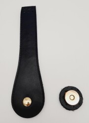 Angel Çanta Aksesuar Suni Deri Armut İstiridye Model Kapak Siyah Light Gold Metalli - Angel Çanta Aksesuar