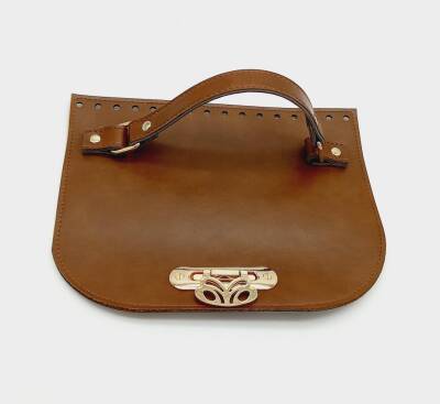 Angel Çanta Aksesuar Suni Deri Taba Renk 24X19 Cm Kapak Light Gold Metalli - 1