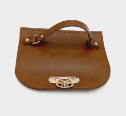 Angel Çanta Aksesuar Suni Deri Taba Renk 24X19 Cm Kapak Light Gold Metalli - Angel Çanta Aksesuar