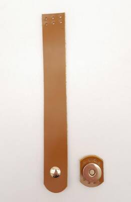 Angel Çanta Aksesuar Taba 18x2.3 cm Luna Gerçek Deri Düz Çanta Kapağı Light Gold Metalli - 2