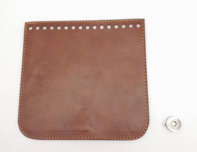 Angel Çanta Aksesuar Taba Renk Suni Deri 16.5X16 Cm Çanta Kapağı Gümüş Metalli - 1