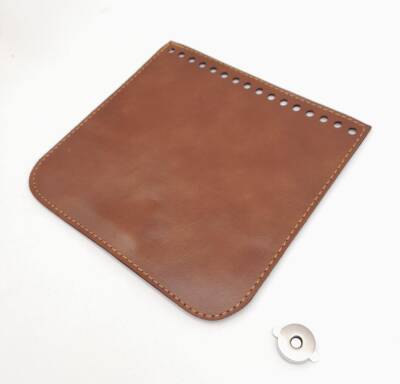 Angel Çanta Aksesuar Taba Renk Suni Deri 16.5X16 Cm Çanta Kapağı Gümüş Metalli - 3