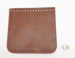 Angel Çanta Aksesuar Taba Renk Suni Deri 16.5X16 Cm Çanta Kapağı Gümüş Metalli - 1