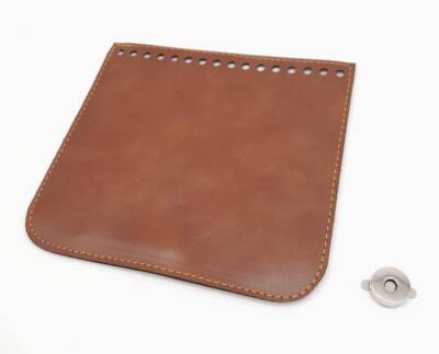 Angel Çanta Aksesuar Taba Renk Suni Deri 16.5X16 Cm Çanta Kapağı Gümüş Metalli - 2