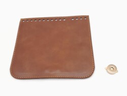 Angel Çanta Aksesuar Taba Renk Suni Deri 16.5X16 Cm Çanta Kapağı Light Gold Metalli - Angel Çanta Aksesuar