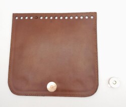 Angel Çanta Aksesuar Taba Renk Suni Deri 16.5X16 Cm Çanta Kapağı Light Gold Metalli - 3